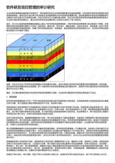 軟件研發(fā)項(xiàng)目管理的審計(jì)研究資源探討與教育軟件開(kāi)發(fā)實(shí)踐